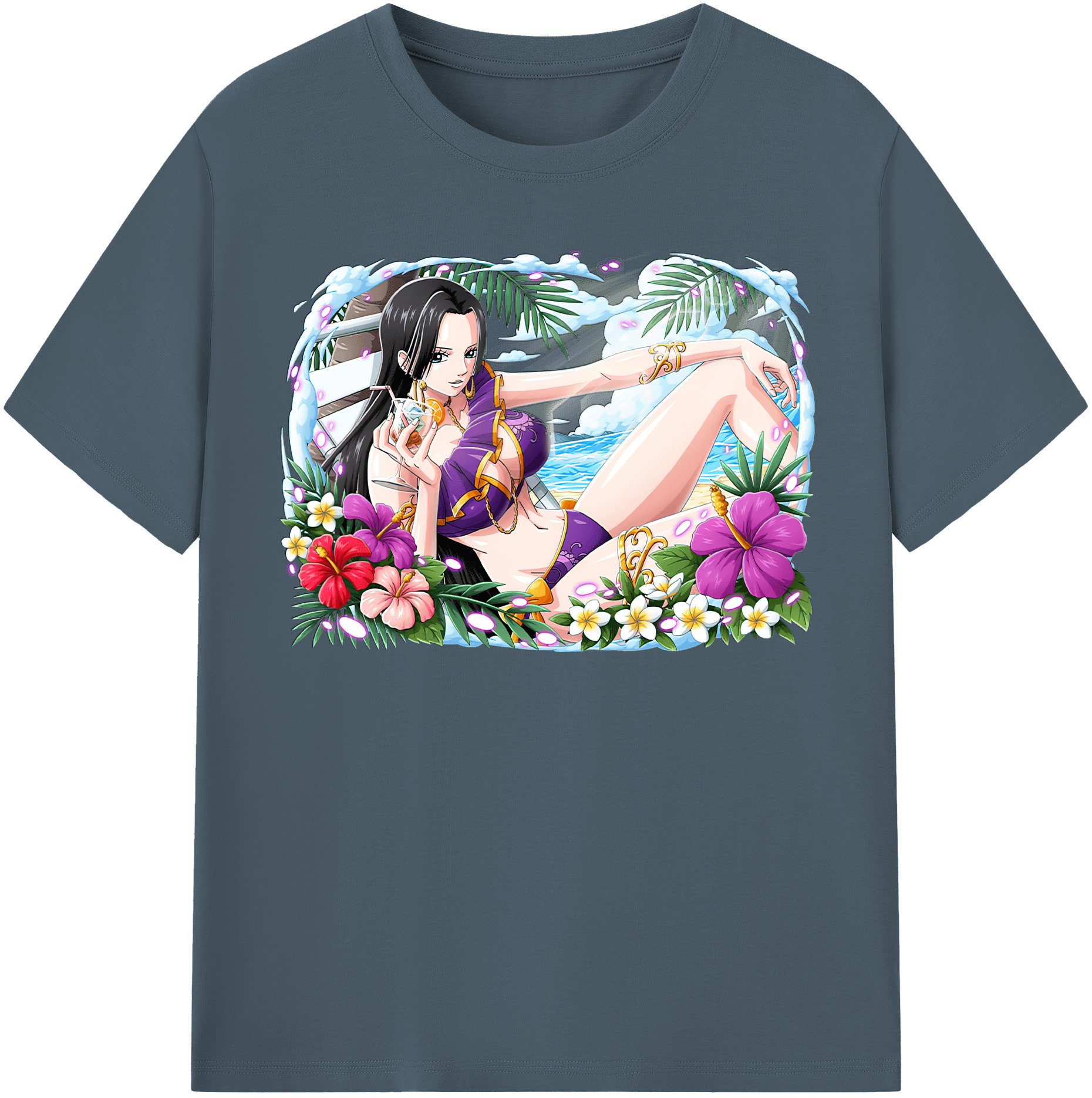 （画像用） ワンピース ボア・ハンコック ONE PIECE Boa·Hancock 綿100％半袖Tシャツ（フロントプリント）